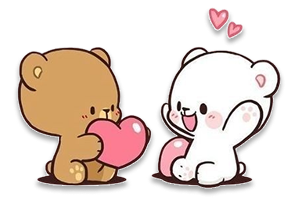 Urso dando coração